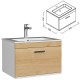 RUBITE 60 cm meuble salle de bain chêne tiroir 1 vasque