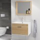 RUBITE 60 cm meuble salle de bain chêne tiroir 1 vasque + miroir cadre