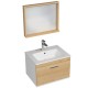 RUBITE 60 cm meuble salle de bain chêne tiroir 1 vasque + miroir cadre