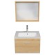 RUBITE 60 cm meuble salle de bain chêne tiroir 1 vasque + miroir cadre