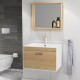 RUBITE 70 cm meuble salle de bain chêne tiroir 1 vasque + miroir cadre