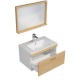 RUBITE 70 cm meuble salle de bain chêne tiroir 1 vasque + miroir cadre