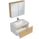 RUBITE 70 cm meuble salle de bain chêne tiroir 1 vasque + miroir armoire