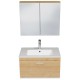 RUBITE 70 cm meuble salle de bain chêne tiroir 1 vasque + miroir armoire