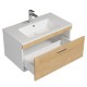 RUBITE 80 cm meuble salle de bain chêne tiroir 1 vasque