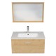 RUBITE 80 cm meuble salle de bain chêne tiroir 1 vasque + miroir cadre