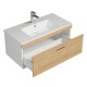 RUBITE 90 cm meuble salle de bain chêne tiroir 1 vasque