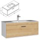 RUBITE 100 cm meuble salle de bain chêne tiroir 1 vasque