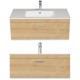 RUBITE 100 cm meuble salle de bain chêne tiroir 1 vasque
