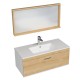 RUBITE 100 cm meuble salle de bain chêne tiroir 1 vasque + miroir cadre