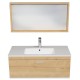 RUBITE 100 cm meuble salle de bain chêne tiroir 1 vasque + miroir cadre