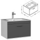 RUBITE 60 cm meuble salle de bain anthracite tiroir 1 vasque