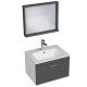 RUBITE 60 cm meuble salle de bain tiroir anthracite 1 vasque + miroir cadre