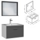 RUBITE 60 cm meuble salle de bain tiroir anthracite 1 vasque + miroir cadre