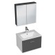 RUBITE 60 cm meuble salle de bain tiroir anthracite 1 vasque + miroir armoire