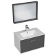 RUBITE 70 cm meuble salle de bain tiroir anthracite 1 vasque + 1 miroir cadre