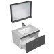 RUBITE 70 cm meuble salle de bain tiroir anthracite 1 vasque + 1 miroir cadre