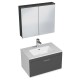 RUBITE 70 cm meuble salle de bain tiroir anthracite 1 vasque + 1 miroir armoire