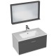 RUBITE 80 cm meuble salle de bain tiroir anthracite 1 vasque + 1 miroir cadre