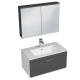 RUBITE 80 cm meuble salle de bain tiroir anthracite 1 vasque + 1 miroir armoire