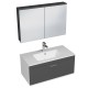 RUBITE 90 cm meuble salle de bain tiroir anthracite 1 vasque + 1 miroir armoire