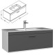 RUBITE 100 cm meuble salle de bain tiroir anthracite1 vasque