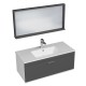 RUBITE 100 cm meuble salle de bain tiroir anthracite 1 vasque + 1 miroir cadre