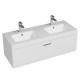 RUBITE 120 cm meuble salle de bain blanc double vasque 1 tiroir