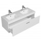 RUBITE 120 cm meuble salle de bain blanc double vasque 1 tiroir
