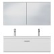 RUBITE 120 cm meuble salle de bain blanc double vasque 1 tiroir + 1 miroir armoire
