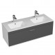 RUBITE 120 cm meuble salle de bain anthracite double vasque 1 tiroir