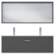 RUBITE 120 cm meuble salle de bain anthracite double vasque 1 tiroir + miroir cadre