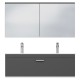 RUBITE 120 cm meuble salle de bain anthracite double vasque 1 tiroir + miroir armoire