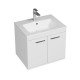 RUBITE 60 cm meuble salle de bain blanc simple vasque 2 portes