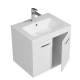 RUBITE 60 cm meuble salle de bain blanc simple vasque 2 portes