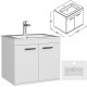 RUBITE 60 cm meuble salle de bain blanc simple vasque 2 portes