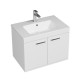 RUBITE 70 cm meuble salle de bain blanc simple vasque 2 portes