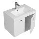 RUBITE 70 cm meuble salle de bain blanc simple vasque 2 portes