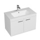 RUBITE 80 cm meuble salle de bain blanc simple vasque 2 portes