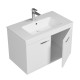 RUBITE 80 cm meuble salle de bain blanc simple vasque 2 portes