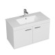 RUBITE 90 cm meuble salle de bain blanc simple vasque 2 portes