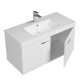 RUBITE 100 cm meuble salle de bain blanc simple vasque 2 portes
