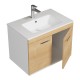 RUBITE 70 cm meuble salle de bain chêne simple vasque 2 portes