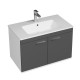 RUBITE 80 cm meuble salle de bain anthracite simple vasque 2 portes