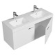 RUBITE 120 cm meuble salle de bain blanc double vasque 2 portes