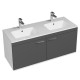 RUBITE 120 cm meuble salle de bain Anthracite double vasque 2 portes