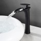 BRIA Robinet vasque bec cascade chrome noir