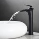 BRIA Robinet salle de bain bec cascade chrome noir