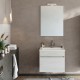 BOGOTA meuble salle de bain chêne blanc à tiroir 60 cm + miroir