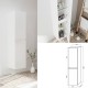 CITY Meuble blanc & plan chêne naturel 60 cm + miroir + colonne